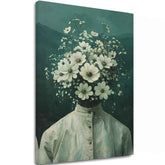 Moderan slika na platnu s motivom Flower Head, cveće u kremih nijansama, eterična atmosfera, rast i razvoj | Slika Flower Head – glavna