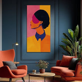 Moderan slika na platnu s motivom Vibrant Silhouette u žuto-ružičastih nijansama, živahna atmosfera | Slika Vibrant Silhouette – proizvod