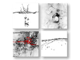 Kolaž slika na platnu s motivom Abstract moments, pejzaž u belo-crvenih nijansama, mirna atmosfera, priroda, pogodan za kancelarije | Slika za zid Abstract moments – glavna