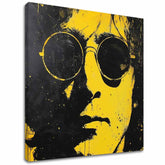 Moderan slika na platnu s motivom John Lennon - Žltý odraz reality u crno-žutih nijansama, odvažna atmosfera, ikonografija | Slika John Lennon - Žltý odraz reality – glavna