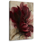 Velika detaljna slika cveta, poput božura ili magnolije na platnu – 3D vizuelizacija canvasa sa vidljivim drvenim ramom, Papilora.