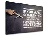 Moderan slika na platnu s motivom If you want something, dečji motiv, motivacioni citat u belo-bežih nijansama, rast i razvoj | Motivacioni slika za zid If you want something – proizvod