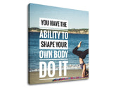 Moderan slika na platnu s motivom You have the ability to, okean, plaža, more i plaža, motivacioni citat u belo-crnih nijansama, pogodan za radne sobe – proizvod