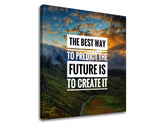Pop art slika na platnu s motivom The best way, planine, zalazak sunca, motivacioni citat u belo-crnih nijansama, priroda i vreme | Motivacioni slika za zid The best way – proizvod