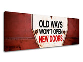 Vintage slika na platnu s motivom Old ways, motivacioni citat u belo-crvenih nijansama, pogodan za hodnika | Motivacioni slika za zid Old ways_003 – proizvod