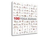Moderan slika na platnu s motivom 100 Yoga asanas, motivacioni citat u belo-sivih nijansama, unutrašnji mir | Motivacioni slika za zid 100 Yoga asanas – proizvod
