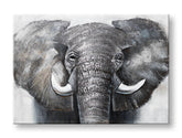 Ručno oslikana slika za zid SLON 100x70 cm – 3D perspektiva platna na drvenom ramu | 100 % original | akril na platnu ARTMIE | Papilora.sk