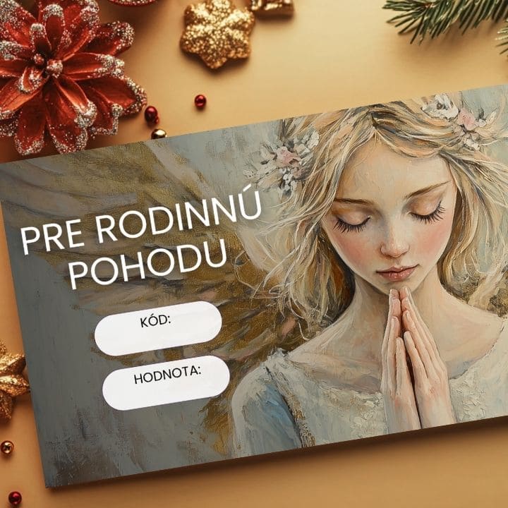 Darovni vaučer sa brojem 28 i cvetnim motivima, uokviren zlatnim ramom, okačen u modernom enterijeru iznad drvene konzole sa vazom i svećom, Papilora.