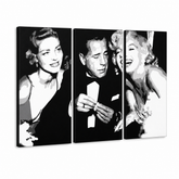 Ručno oslikana POP art slika AL Bogard, 3 dela, bog2 – 3D визуелизација ручно осликаног платна на белој позадини. Доминантне боје: црна, бела, сива.