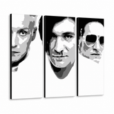 Ručno oslikana POP art slika „Dijete“ iz 3 dela da2 – 3D визуелизација ручно осликаног платна на белој позадини. Доминантне боје: црна, бела, сива.