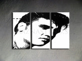 Ručno slikan slika na platnu s motivom ELVIS u crno-belih nijansama, odvažna atmosfera, rock and roll i muzička istorija | Ručno slikan POP Art slika ELVIS – proizvod