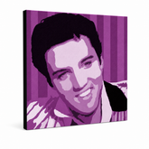 Ručno oslikana POP art slika Elvis Presli 1 komad el4 – 3D визуелизација ручно осликаног платна на белој позадини. Доминантне боје: љубичаста, бела, црна.