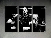 Ručno slikan slika na platnu s motivom GODFATHER, šolja kafe u crno-belih nijansama, snaga i moć i filmski svet | Ručno slikan POP Art slika GODFATHER – proizvod