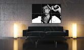 Pop art slika na platnu s motivom Scarface - AL PACINO, priroda u belo-crnih nijansama okačena u enterijeru dnevnog boravka, filmski svet i gradski život – enterijer