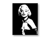 Ručno slikan slika na platnu s motivom Marilyn Monroe u crno-belih nijansama, dramatična atmosfera, slava i ikonografija | Ručno slikan POP Art slika Marilyn Monroe – glavna