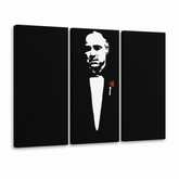Ručno oslikana POP art slika Marlon Brando 3 dela gwr – 3D визуелизација ручно осликаног платна на белој позадини. Доминантне боје: црна, бела, црвена.