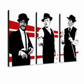 Ručno oslikana POP art slika Pacov paket od 3 dela rp – 3D визуелизација ручно осликаног платна на белој позадини. Доминантне боје: црна, бела, црвена.