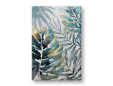 Ručno slikan slika na platnu s motivom LIŠĆE, priroda u belo-plavih nijansama, mirna atmosfera, priroda i primorski život, pogodan za dnevnog boravka – glavna
