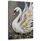 Slika bele labudice na platnu — 3D vizuelizacija platna sa vidljivim drvenim ramom, Papilora Premium Art.