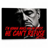 Slika Kum sa portretom Dona Vita Korleonea i citatom I'm gonna make him an offer he can't refuse na kvalitetnom platnu, Papilora