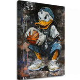 Moderan slika na platnu s motivom LeBron Duck na platnu u belih nijansama, urbana atmosfera, pop kultura i nostalgija | Slika LeBron Duck na platnu – glavna