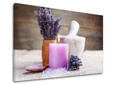 Klasičan slika na platnu s motivom FENG SHUI, sveća, lavanda, dečji motiv, cveće u belo-bežih nijansama, priroda, pogodan za dnevnog boravka – proizvod