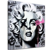 Moderan slika na platnu s motivom Hollywoodska Legenda Marilyn Monroe u ružičastih nijansama, drska atmosfera, slava, pogodan za dnevnog boravka | Slika na platnu - Hollywoodska Legenda Marilyn Monroe – glavna