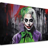 Moderan slika na platnu s motivom Joker Poker Face u belo-ljubičastih nijansama, pop kultura, pogodan za dnevnog boravka | Slika na platnu - Joker Poker Face – glavna