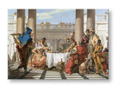 Moderan slika na platnu s motivom Giambattista Tiepolo - Kleopatrina hostina, pas u belo-bežih nijansama, svečana atmosfera | Slika na platnu Giambattista Tiepolo - Kleopatrina hos..., pogled 2