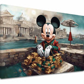 Klasičan slika na platnu s motivom Bohatý Mickey Mouse, dečji motiv, priroda u plavo-zelenih nijansama, pogodan za dnevnog boravka | Slika na platnu - Bohatý Mickey Mouse – glavna