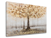 Art deko slika na platnu s motivom STROM, šuma, pejzaž, priroda u belo-bežih nijansama, mirna atmosfera, priroda i elegancija, pogodan za hodnika – glavna