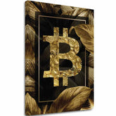 Slika na platnu Zlatý Bitcoin - Moderan Kryptomotív - glavna slika