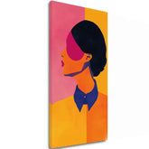 Moderan slika na platnu s motivom Vibrant Silhouette u žuto-ružičastih nijansama, živahna atmosfera | Slika Vibrant Silhouette – glavna