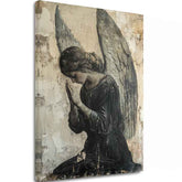 slika anđela na platnu – 3D vizualizacija canvasa sa vidljivim drvenim okvirom, Papilora Premium Art.