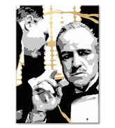 Ručno slikan slika na platnu s motivom PREMIUM ART – The Godfather, automobil u belo-zlatnih nijansama, dramatična atmosfera | Slike na platnu - PREMIUM ART – The Godfather – proizvod, pogled 2