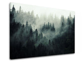 Klasičan slika na platnu s motivom HORY, magla, izmaglica, pejzaž, mapa u belo-sivih nijansama, svečana atmosfera, priroda i samoća, pogodan za kancelarije – proizvod
