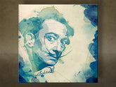 Pop art slika na platnu s motivom Salvador Dalí - AQUArt, mapa u bež-plavih nijansama, kreativnost, pogodan za dnevnog boravka | Slika za zid Salvador Dalí - AQUArt – glavna