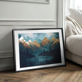 Moderan slika na platnu s motivom planine, sneg, drveće, nebo, mirna atmosfera, priroda i samoća | Poster za zid s EXTRA efektom - Mountain Majesty – proizvod