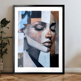 Moderan slika na platnu s motivom lice, žena u sivih nijansama, lepota | Poster za zid s EXTRA efektom - Nordic Muse – proizvod