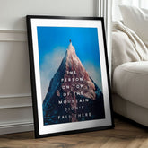 Moderan slika na platnu s motivom planina, sneg u belo-sivih nijansama | Poster za zid s EXTRA efektom - Peak Motivation – proizvod