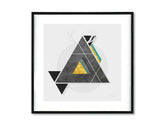 Geometrijski slika na platnu s motivom Instant Abstraction u belo-sivih nijansama, mirna atmosfera, priroda, pogodan za radne sobe | Poster za zid Instant Abstraction – glavna