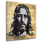 Sa zlatnim tiskom slika na platnu s motivom Heavenly Gaze, pejzaž, religiozni motiv u zlatno-crnih nijansama, svečana atmosfera, pogodan za dnevnog boravka – glavna