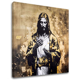 Sa zlatnim tiskom slika na platnu s motivom Strength of Christ, pejzaž, religiozni motiv u belo-zlatnih nijansama, svečana atmosfera, pogodan za dnevnog boravka – glavna