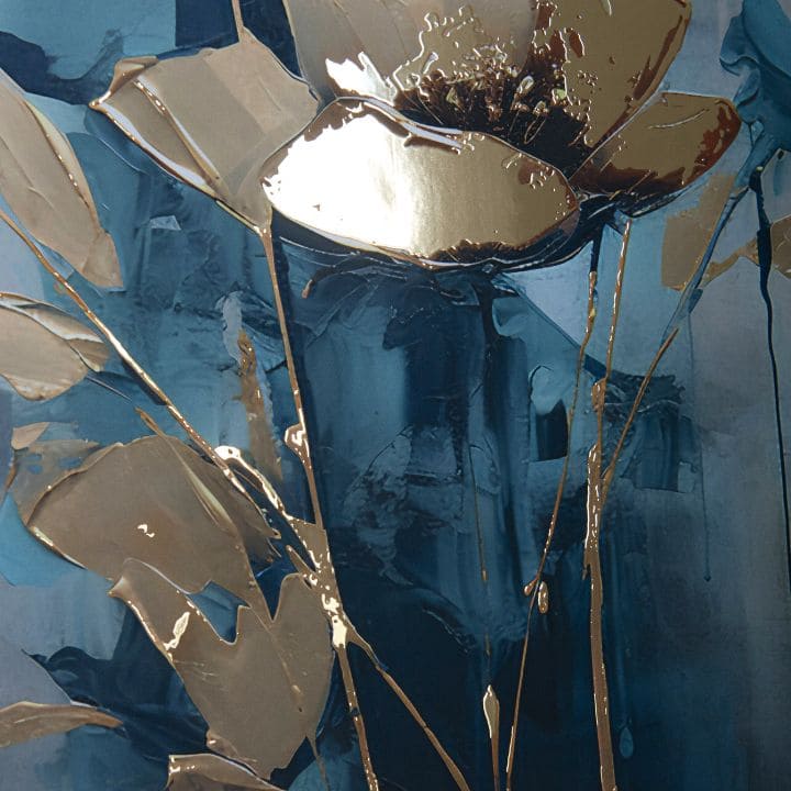 Zidni poster sa EKSTRA efektom - Teal Flovers