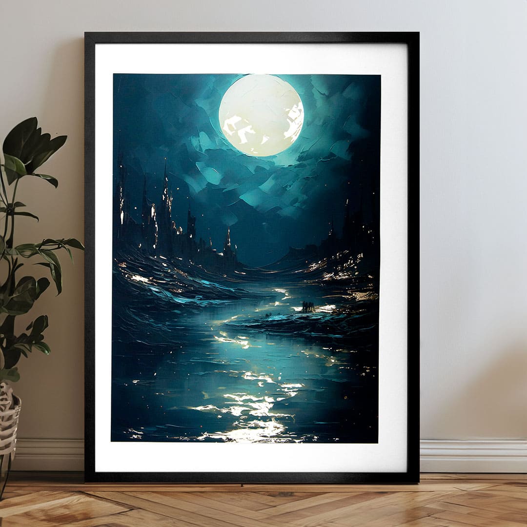 Zidni poster sa EKSTRA efektom - Moonlit Vaves