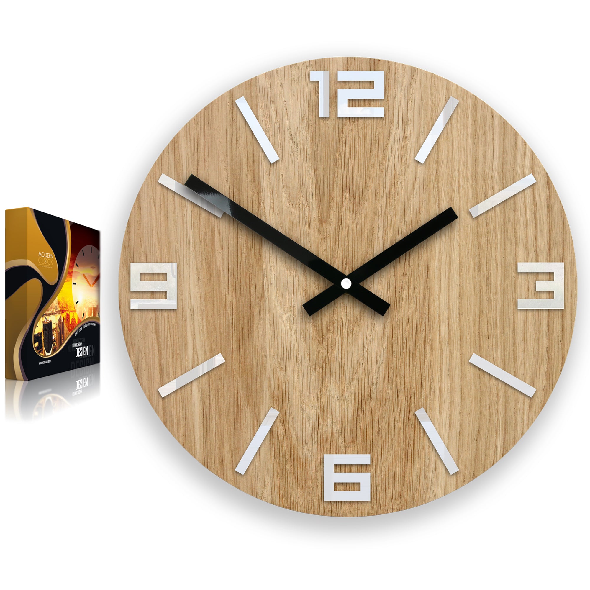 Drveni zidni sat ARABIC Bela