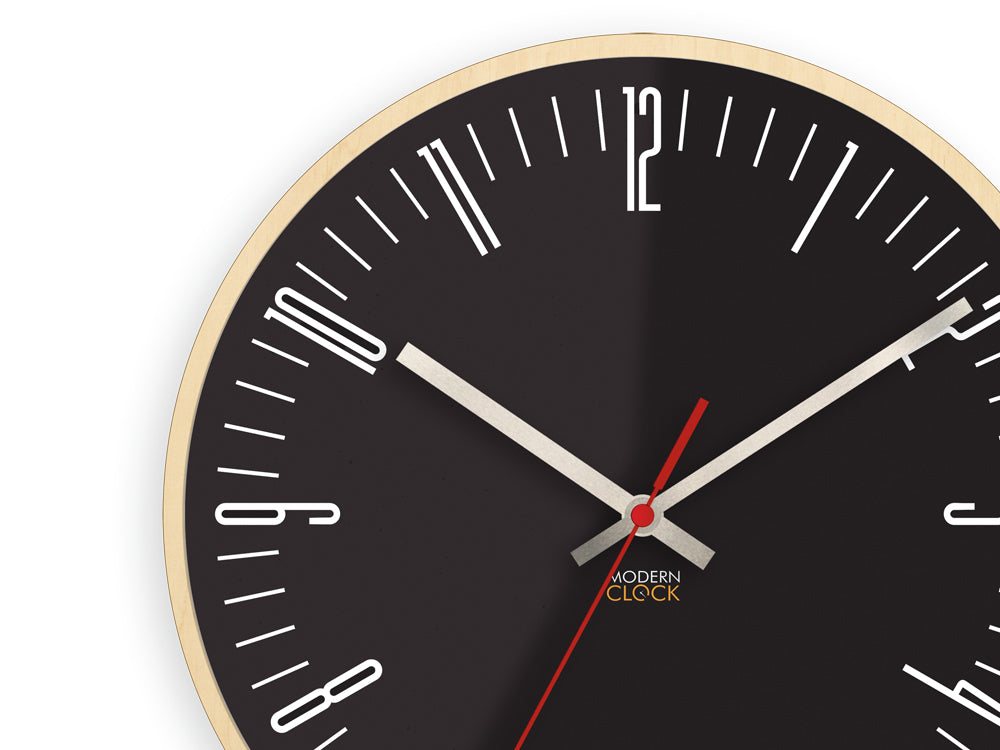 Moderni zidni sat PIANO Crna