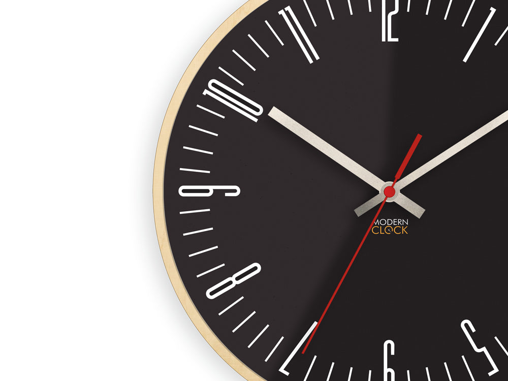 Moderni zidni sat PIANO Crna