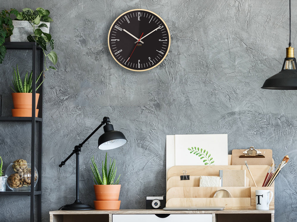 Moderni zidni sat PIANO Crna