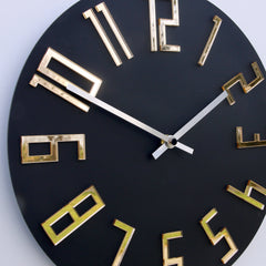 Moderni zidni sat SLIM Mat crna